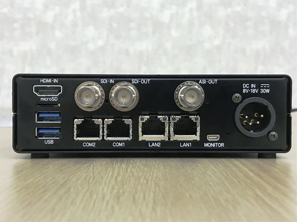 リアルタイムエンコーダ「MpegBlockV MNB4000ENC」(背面)